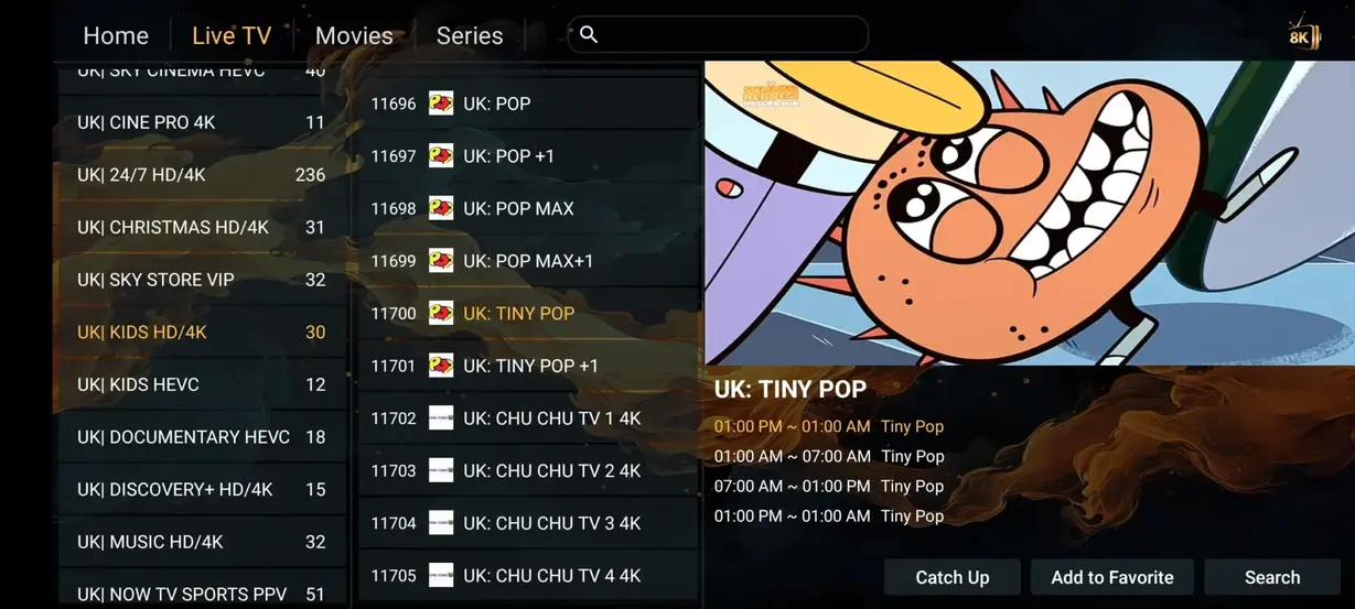 VOISIPTV Interface Screen Preview 9